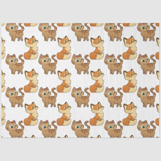 Papier Mousseline Papier Tissu Design animal mignon (Recto)