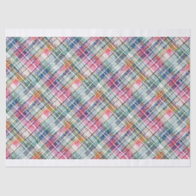 Papier Mousseline Papier Tissu Diagonal Plaid Preppy Madras (Recto)