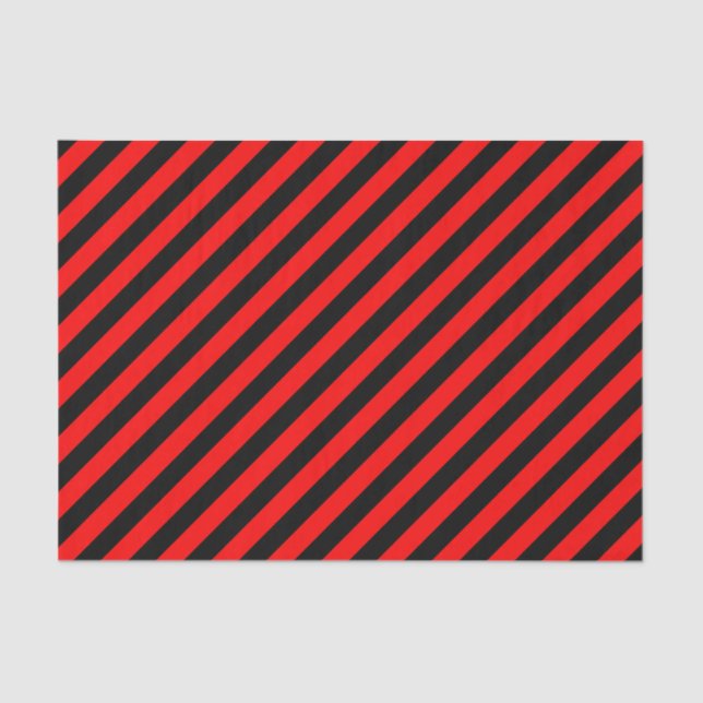 Papier Mousseline Papier Tissu Diagonal Rouge/Noir (Recto)