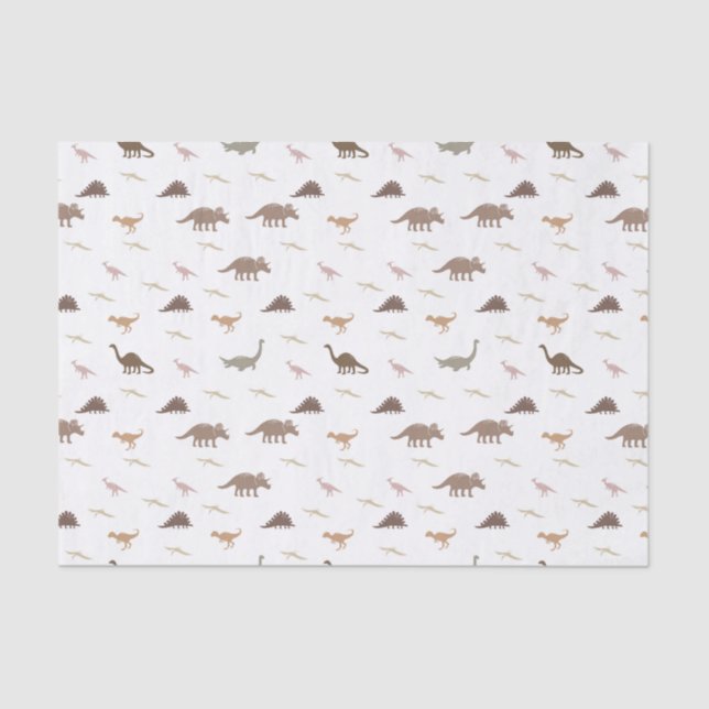 Papier Mousseline Papier Tissu Dinosaure Moderne (Recto)