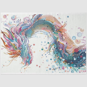 Papier Mousseline Papier Tissu Dot Peint Dragon Vibrant