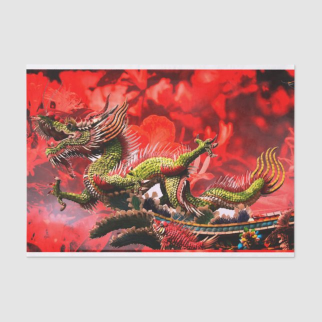 Papier Mousseline Papier Tissu Dragon Imaginaire (Recto)