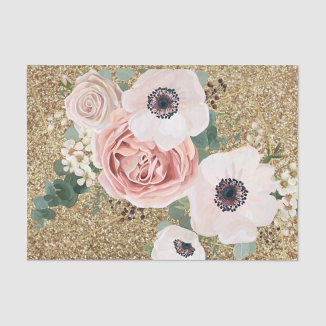 Papier Mousseline Papier Tissu Enveloppement Géométrique Jardin Rose (Recto)