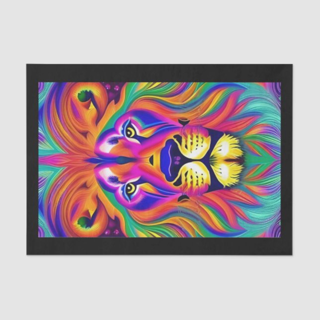 Papier Mousseline papier tissu face lion (Recto)