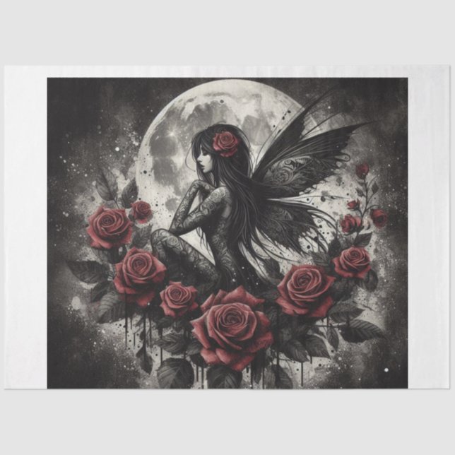 Papier Mousseline Papier Tissu Fairy foncé (Recto)