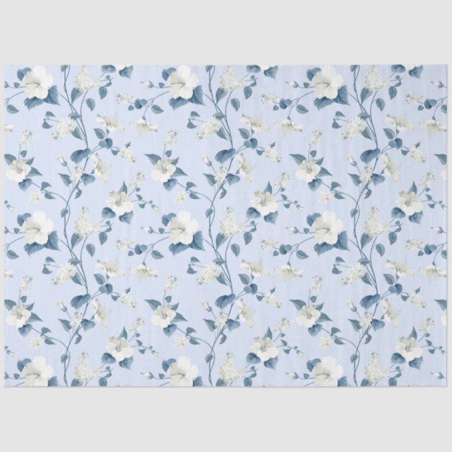 Papier Mousseline Papier Tissu Floral (Recto)