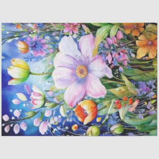 Papier Mousseline Papier Tissu Floral de printemps