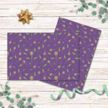 Papier Tissu Floral Violet vintage