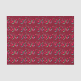 Papier Mousseline Papier Tissu Floral Wassail Rouge profond