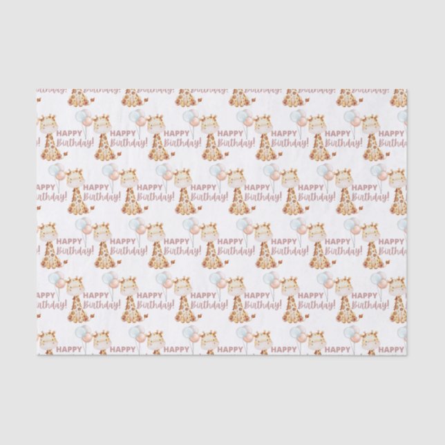 Papier Mousseline Papier Tissu Giraffe (Recto)