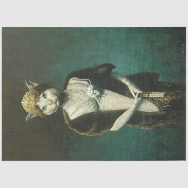 Papier Mousseline Papier Tissu Glamour Chat Lady (Recto)