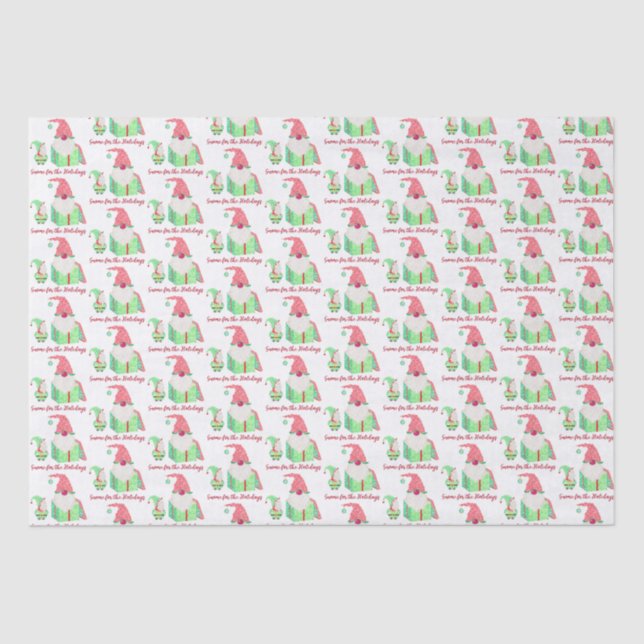 Papier Mousseline Papier Tissu Gnome Holiday (Recto)