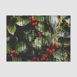 Papier Mousseline Papier Tissu Horizontal Holly Berry