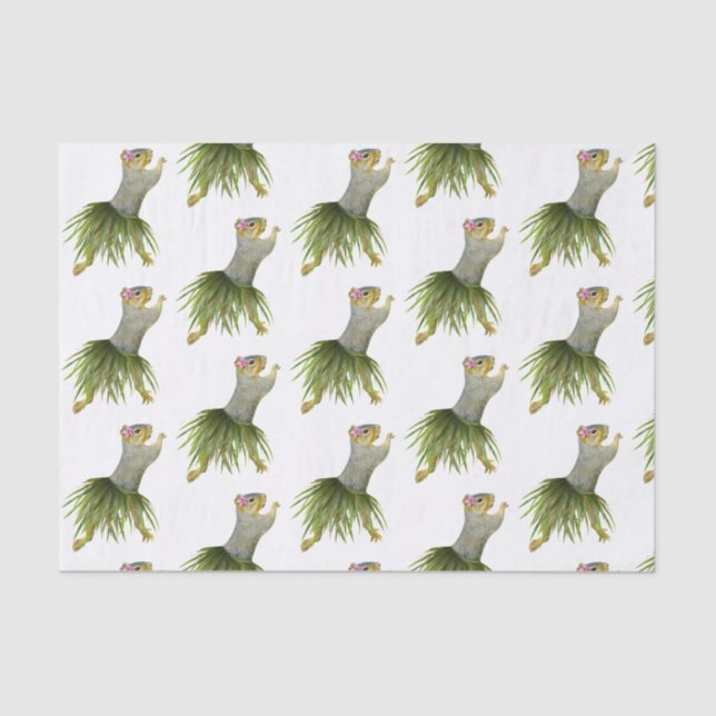 Papier Mousseline Papier Tissu Hula Squirrel (Recto)