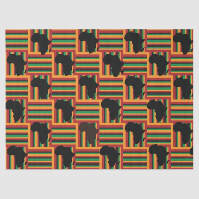 Papier Mousseline Papier Tissu Kente, Papier Emballage Kente (Recto)