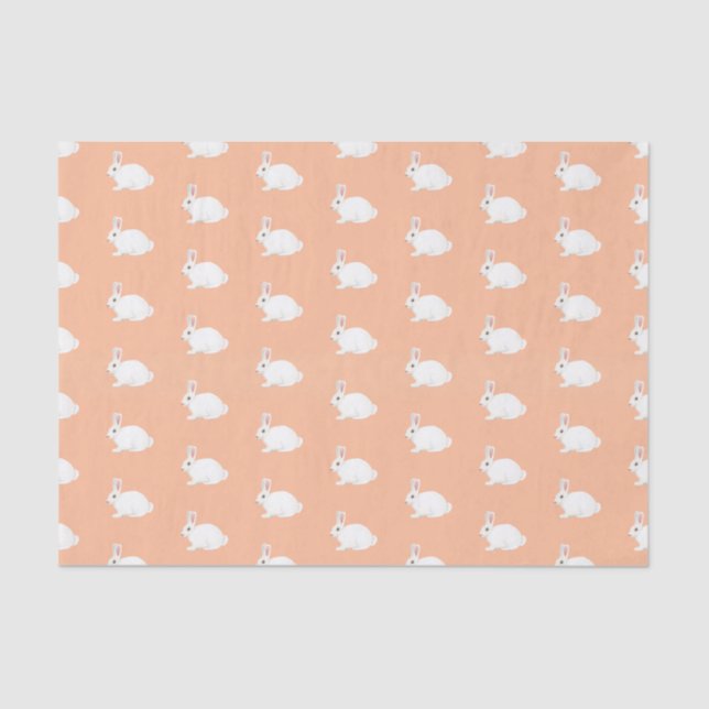 Papier Mousseline Papier tissu lapin blanc (Recto)