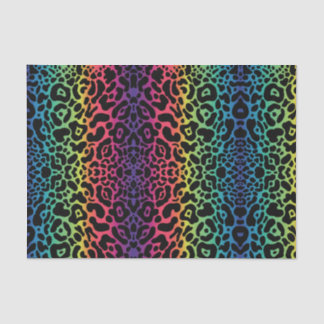 Papier Mousseline Papier Tissu Leopard arc-en-ciel
