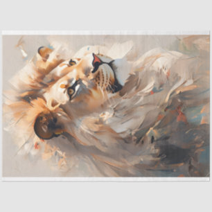 Papier Mousseline Papier Tissu Lion Portrait