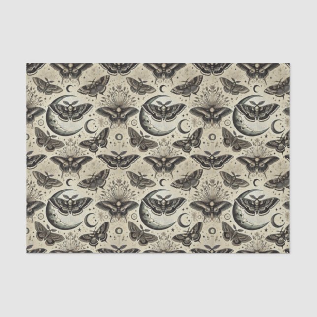Papier Mousseline Papier Tissu Luna Moth | Élégant Inspiré Par La Na (Recto)