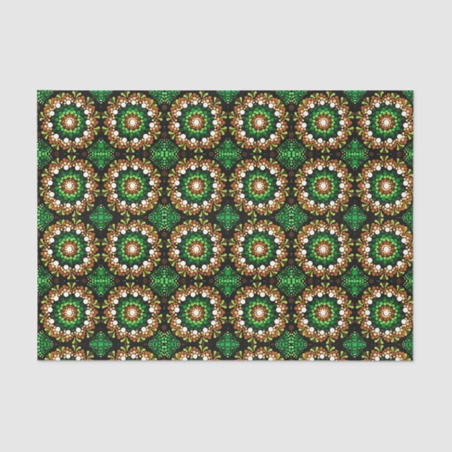 Papier Mousseline Papier Tissu Mandala Nature (Recto)