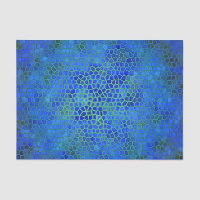 Papier Mousseline Papier Tissu Masqué Dinosaure Bleu (Recto)