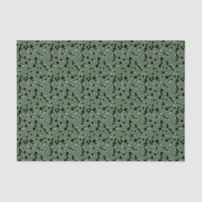 Papier Mousseline Papier Tissu Moderne Simple Olive Green Terrazzo (Recto)