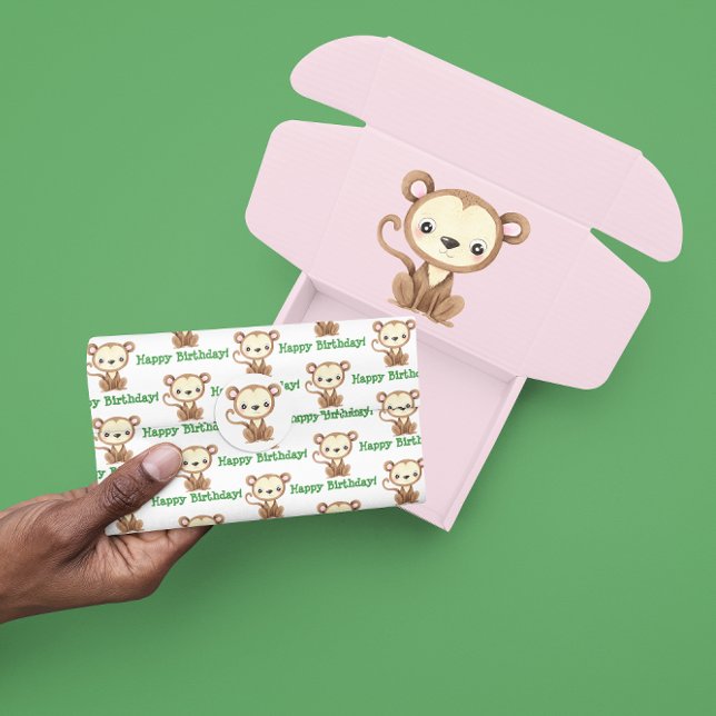Papier Mousseline Papier Tissu Monkey Jungle (Celebrate a special birthday with this cute monkey tissue paper! )