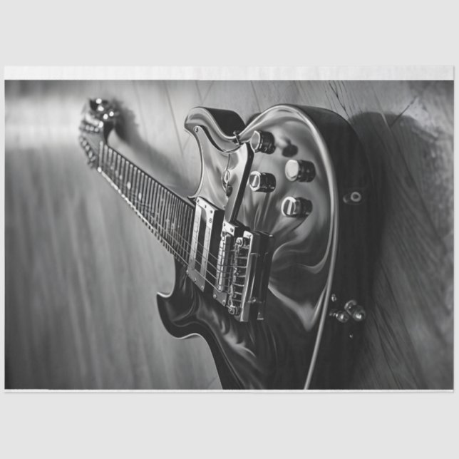 Papier Mousseline Papier Tissu Monochrome Guitare Électrique (Recto)