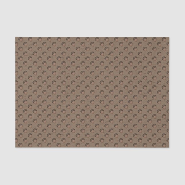 Papier Mousseline Papier Tissu Motif Acorn Brown (Recto)