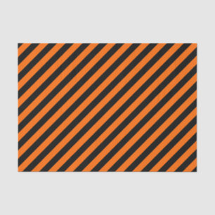 Papier Mousseline Papier Tissu Orange/Noir Diagonal