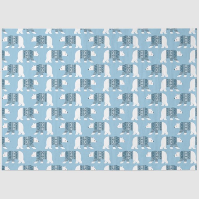 Papier Mousseline Papier Tissu Ours Polaires (Recto)