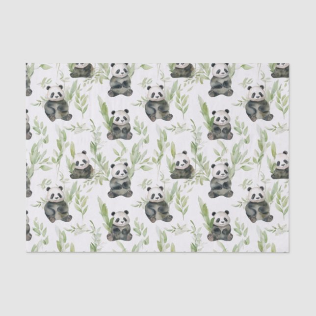 Papier Mousseline Papier Tissu Panda Bambou (Recto)