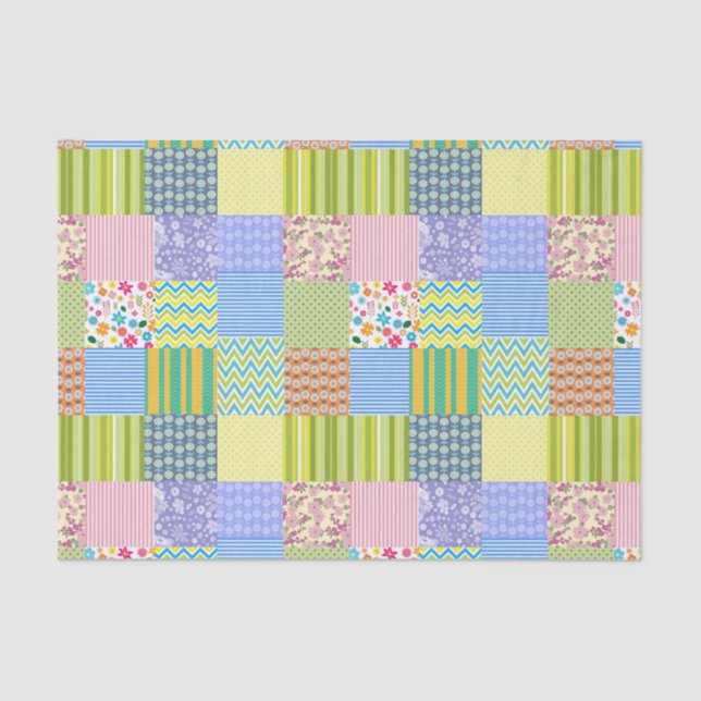 Papier Mousseline Papier Tissu Patchwork 10 livres, blanc (Recto)