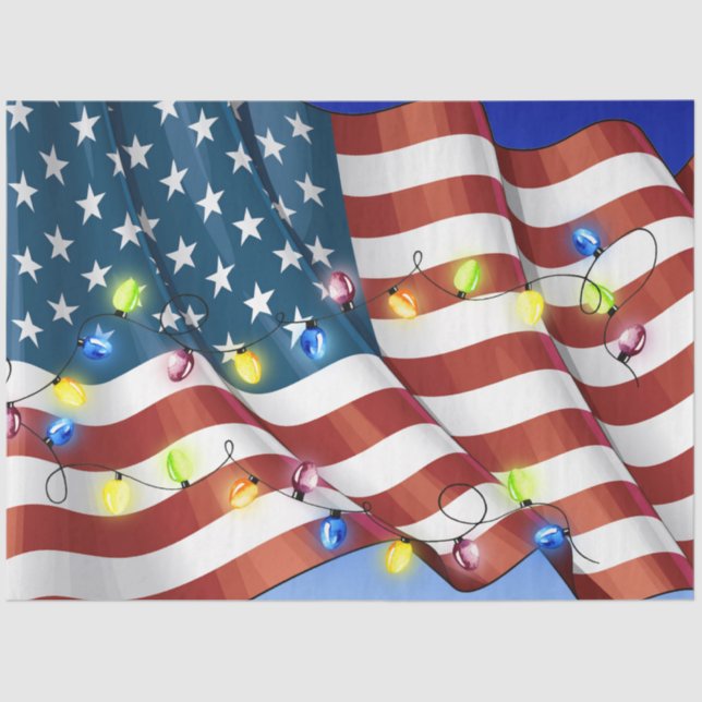 Papier Mousseline Papier Tissu Patriotique American Flag (Recto)
