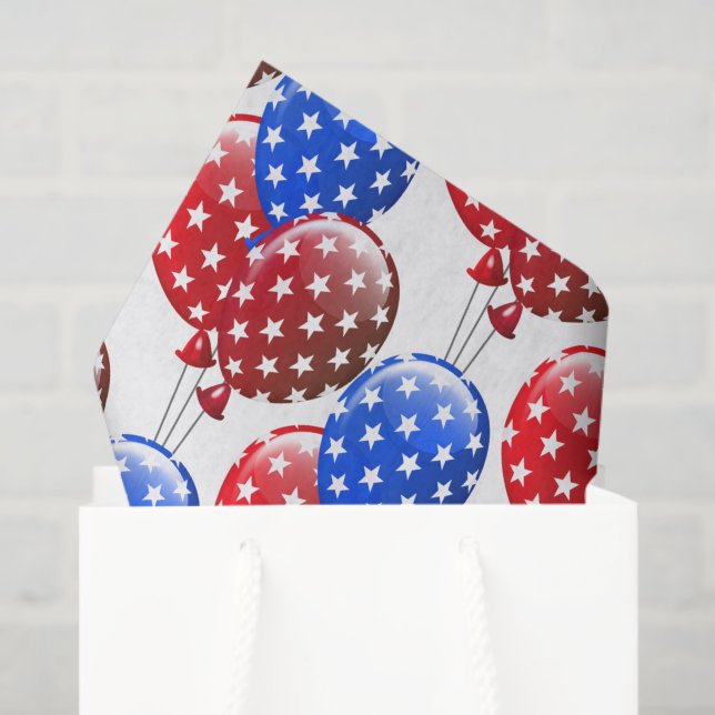 Papier Mousseline Papier Tissu Patriotique Ballons (Sac cadeau)
