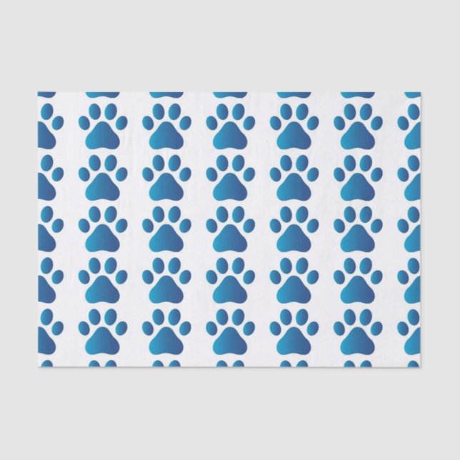 Papier Mousseline Papier Tissu Paw Chien Bleu (Recto)