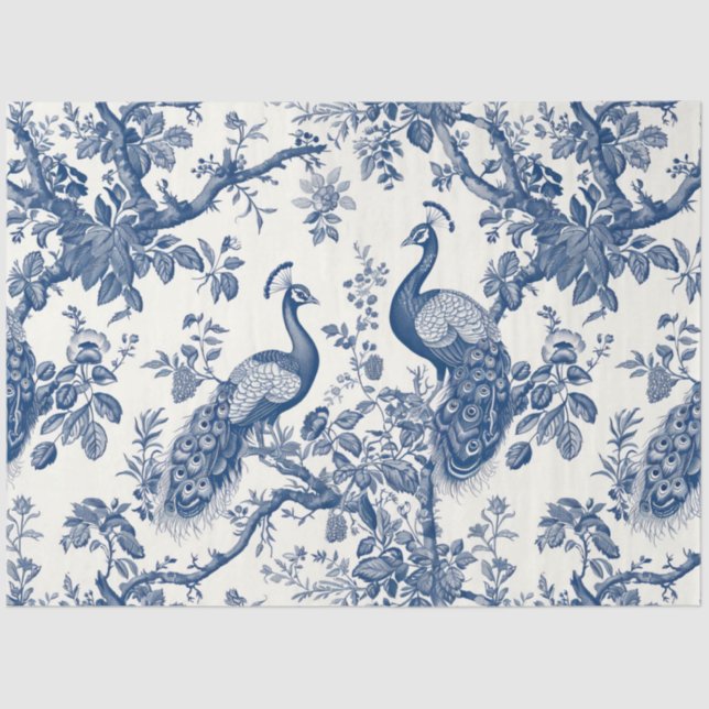 Papier Mousseline Papier Tissu Peacock (Recto)