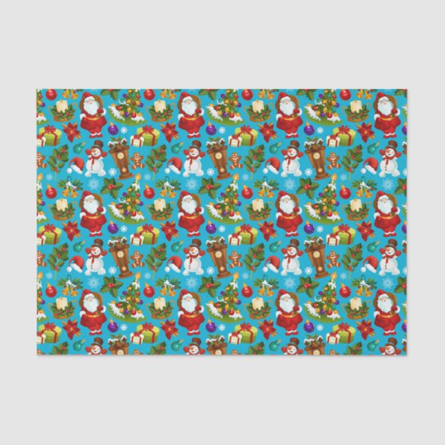 Papier Mousseline Papier Tissu Père Noël de Noël (Recto)