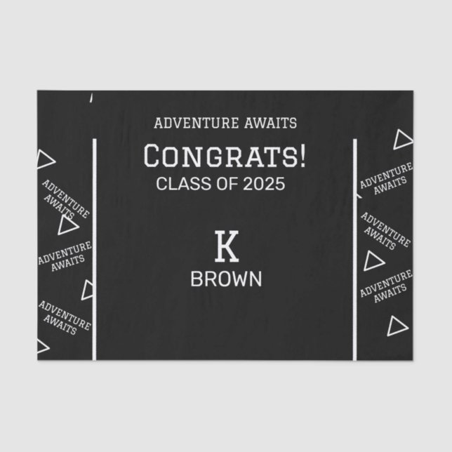 Papier Mousseline Papier Tissu personnalisé noir et blanc (Recto)