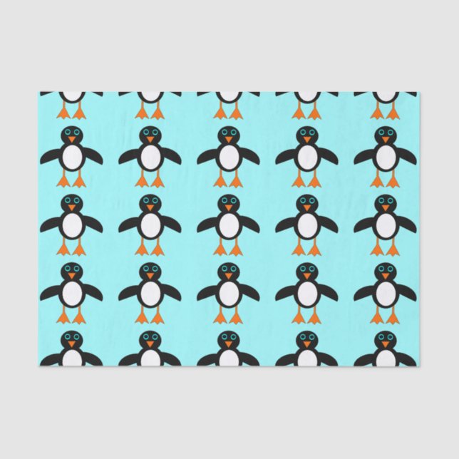 Papier Mousseline Papier Tissu Pingouin Cute (Recto)