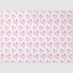 Papier Mousseline Papier Tissu Pink and White Hearts