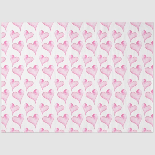 Papier Mousseline Papier Tissu Pink and White Hearts (Recto)
