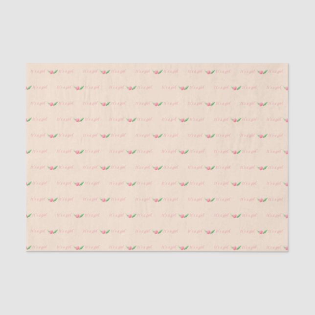 Papier Mousseline Papier Tissu Pink Baby Girl (Recto)