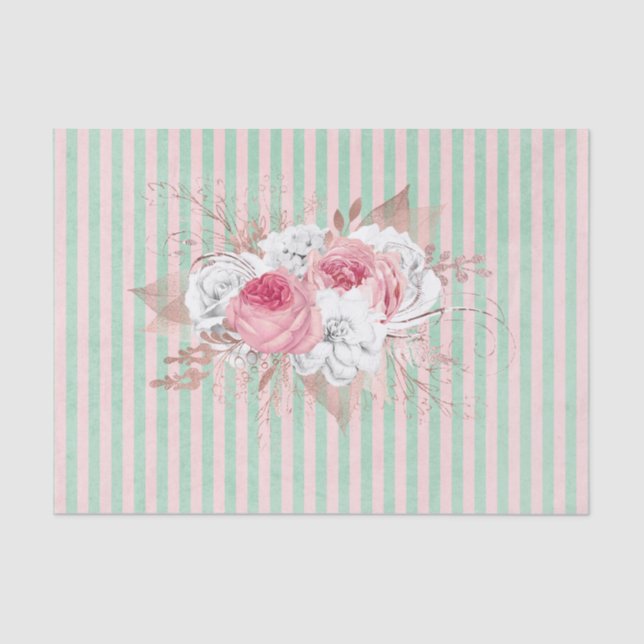 Papier Mousseline Papier Tissu Pink Bouquet (Recto)
