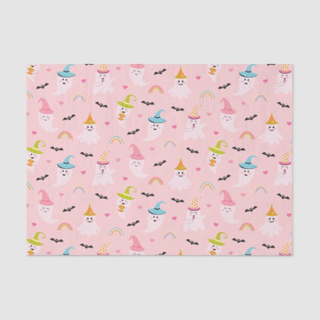 Papier Mousseline Papier Tissu Pink Halloween (Recto)
