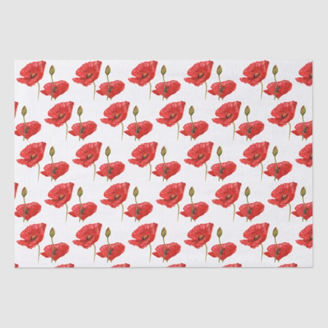 Papier Mousseline Papier Tissu Poppy (Recto)