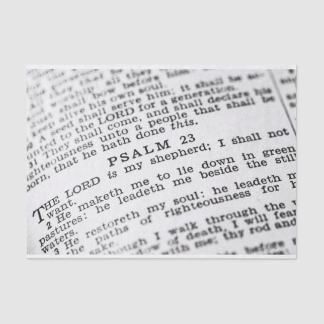 Papier Mousseline Papier Tissu Psalm 23 (Recto)