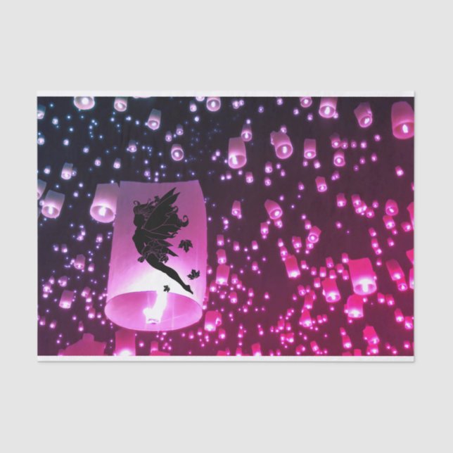 Papier Mousseline Papier Tissu Purple Luminaires (Recto)