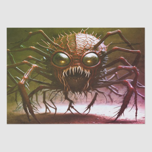 Papier Mousseline Papier Tissu Red Monster Halloween (Recto)