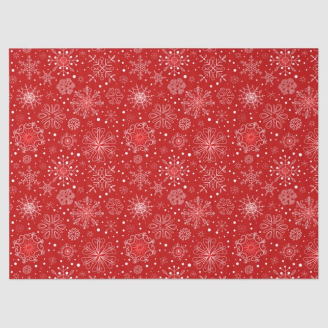 Papier Mousseline Papier Tissu Red Snowflop (Recto)